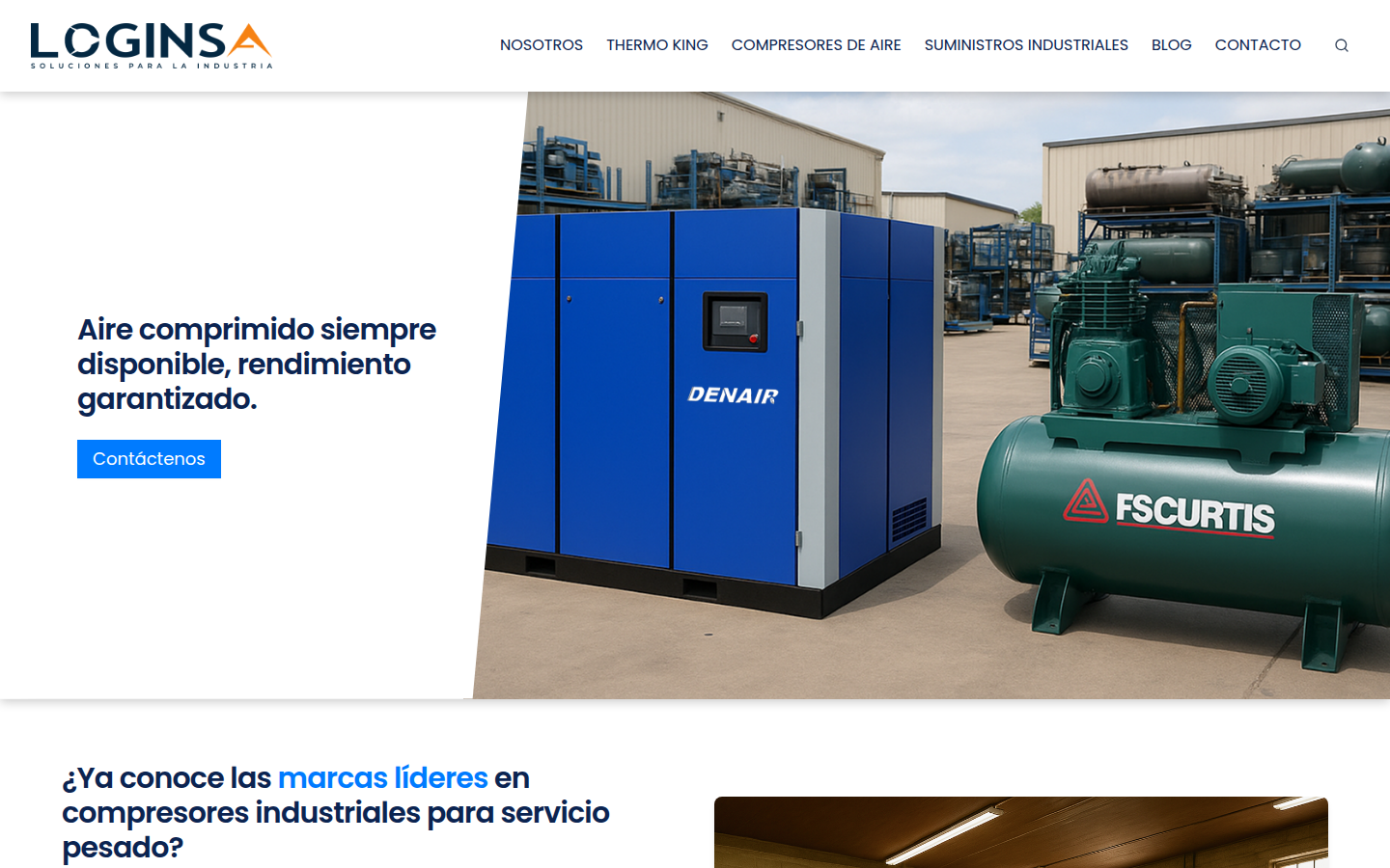 Compresores de aire industriales presentados por Loginsa.